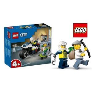 LEGO City Police Motorcycle Chase 60455 Building Toy – Police & Crook Minifigure